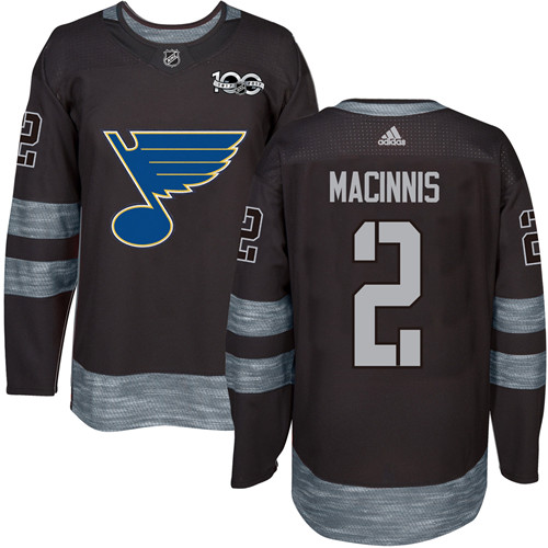 Adidas Blues #2 Al MacInnis Black 1917-100th Anniversary Stitched NHL Jersey